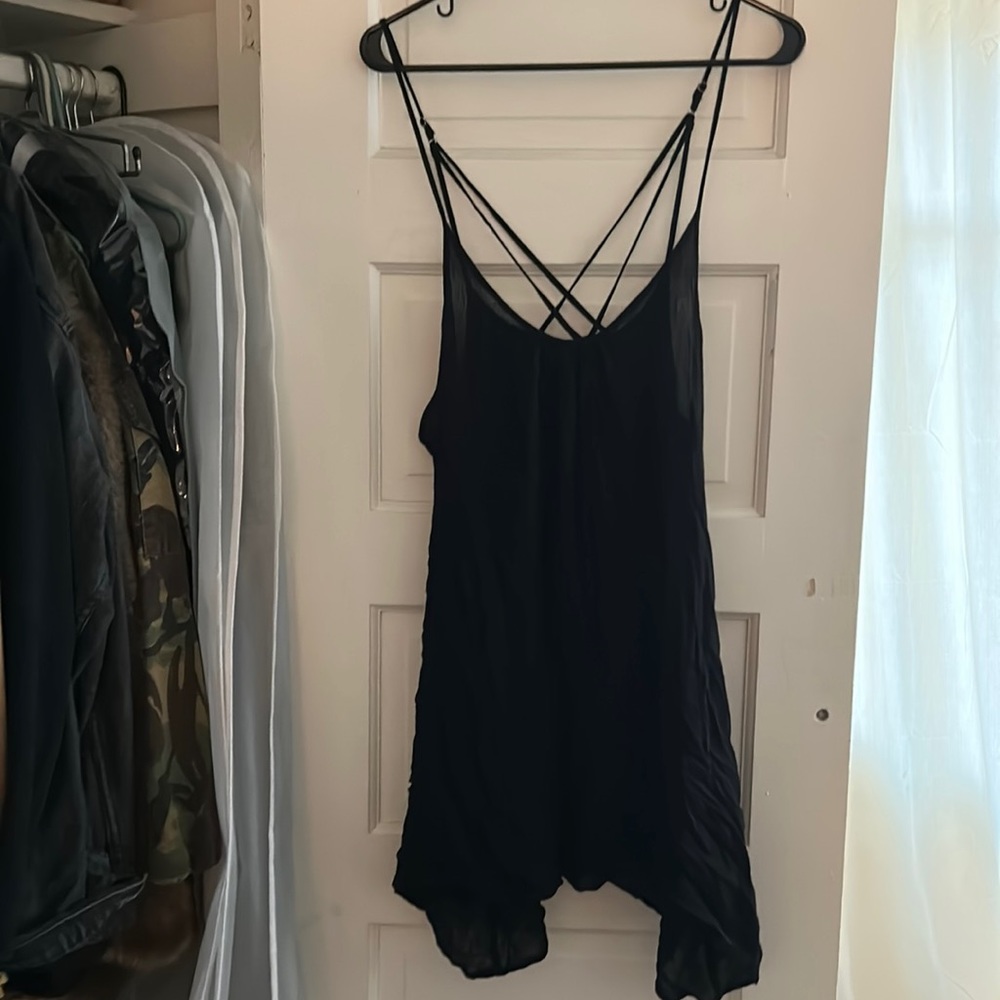 black mini dress or slip 🩷